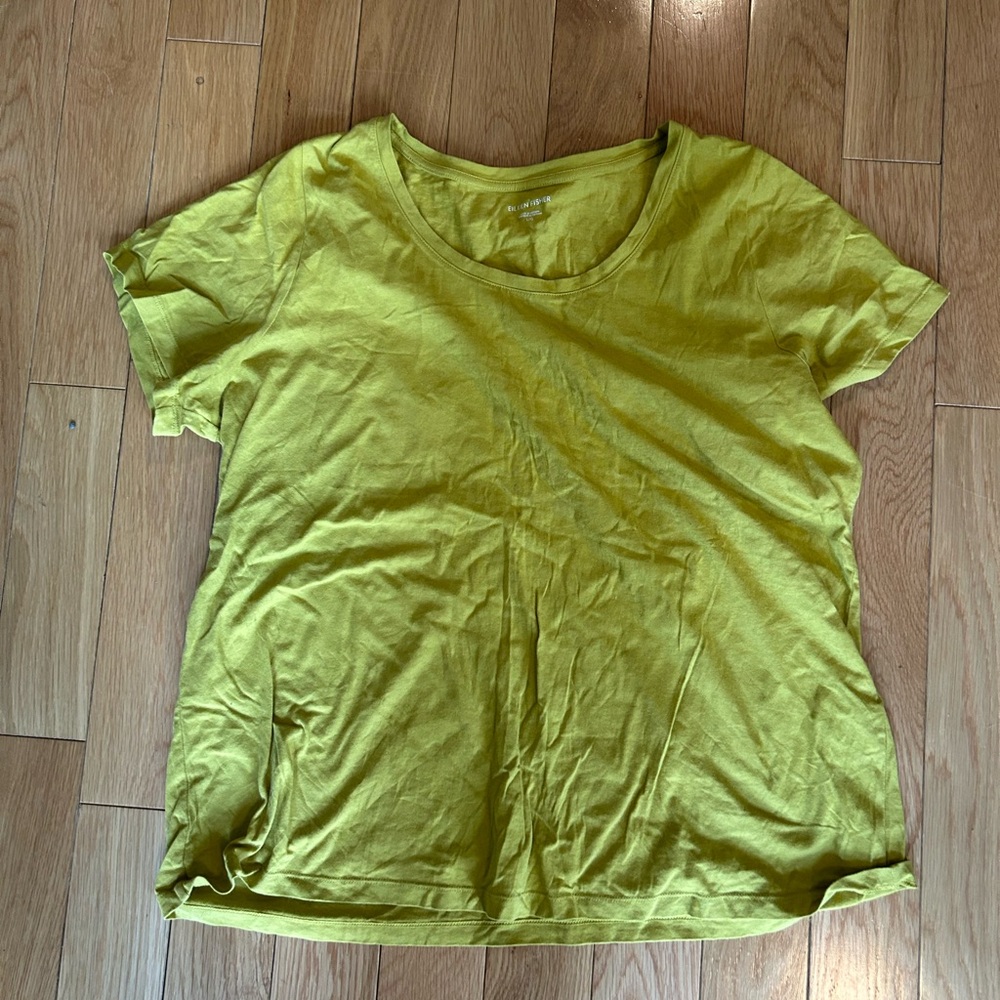 Eileen Fischer shirt top t-shirt used size large L 100% cotton